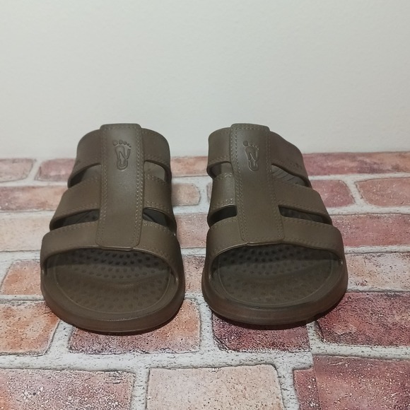 Nuusol Sandals Mens Size 9 Stanley Slide Eclipse Brown Slip On USA Made Rubber - Picture 1 of 9